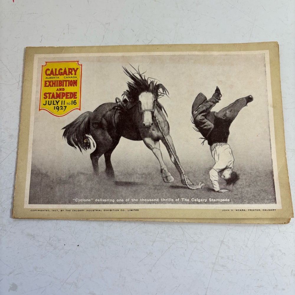Vintage rare AUTHENTIC‎ 1927 invitation Calgary Stampede Canadian Memorabilia